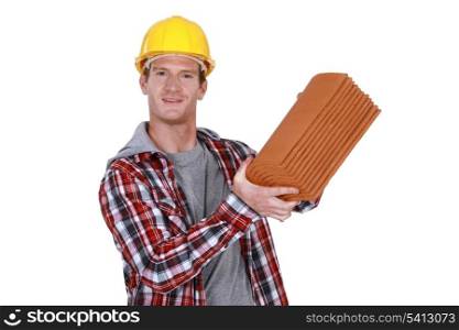 Tile worker with battery