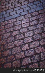 tiled pavement ground in the street in the city