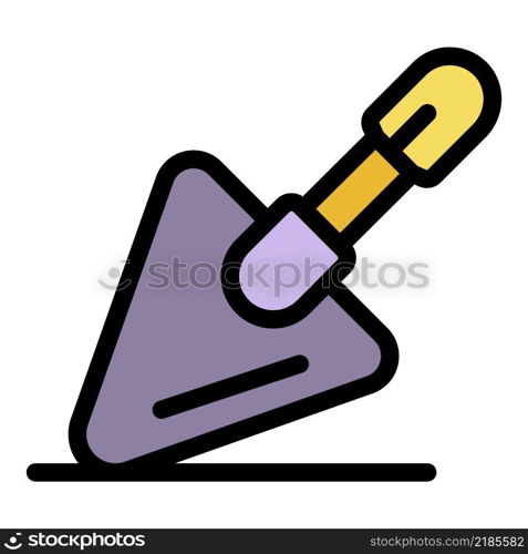 Tiler trowel icon. Outline tiler trowel vector icon color flat isolated. Tiler trowel icon color outline vector