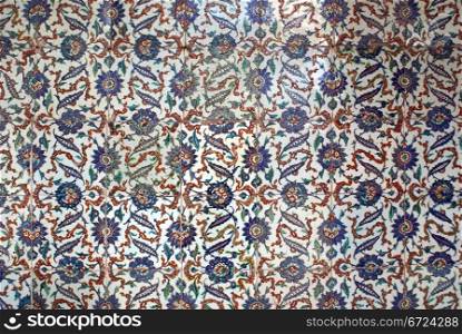 Tiles on the wall in Harem, Topkapi palace, Istanbul
