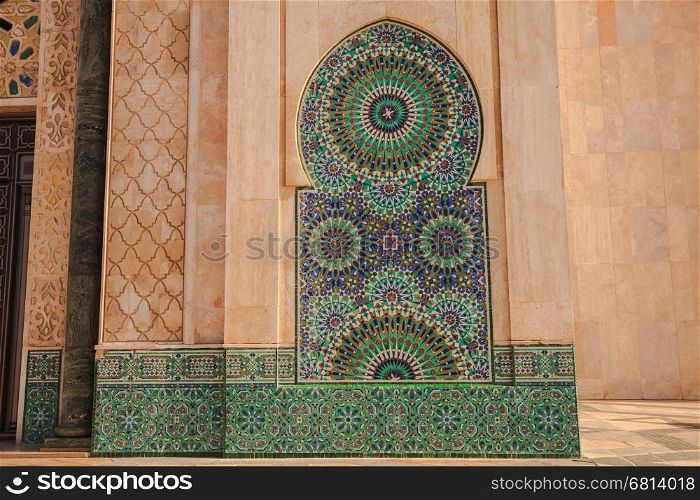 Tiles pattern at Mosque of Haasan II in Casablanca, Morocco