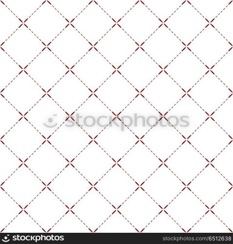 Tilled seamless background with red petal lines. dotted line red