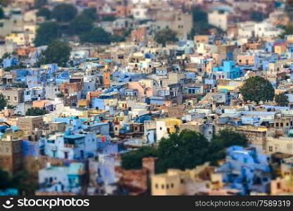 Tilt shift lens - Jodhpur ( Also blue city) is the second-largest city in the Indian state of Rajasthan and officially the second metropolitan city of the state.