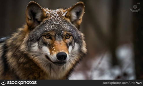 Timber Wolf in the Forest.  AI Generated