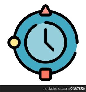 Time changes icon. Outline time changes vector icon color flat isolated. Time changes icon color outline vector