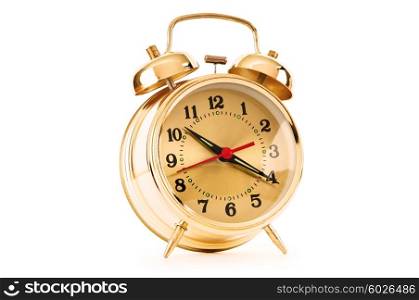 Time concept - alarm clock isolated on the white