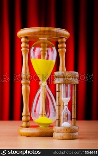 Time concept with hourglass
