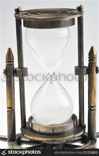 time concept with hourglass isolated