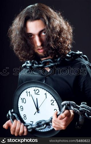 Time concept with man and clock