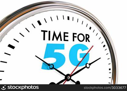 Time for 5G Wireless Network Technology Clock 3d Illustration