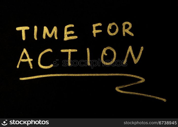 Time for action conception text over black