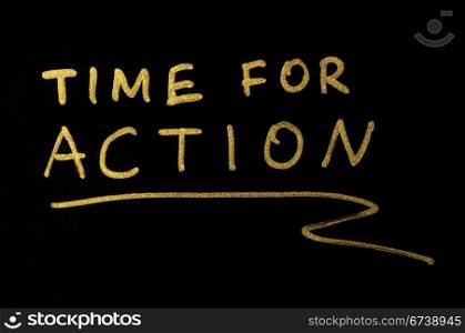 Time for action conception text over black
