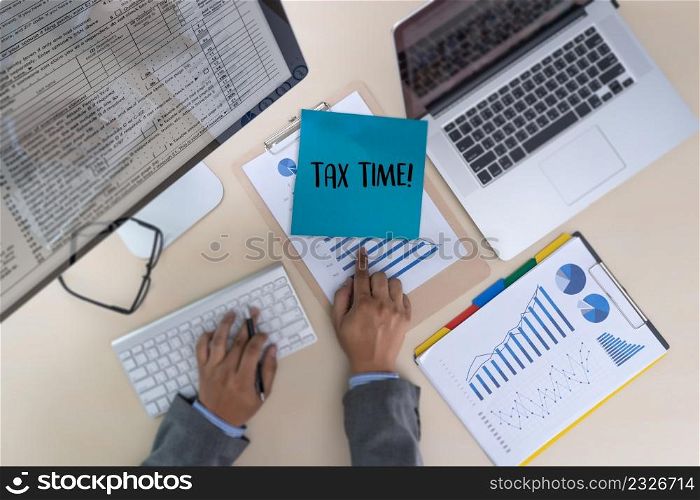 Time for Taxes Planning Money Financial Accounting Taxation Businessman Tax Economy Refund Money