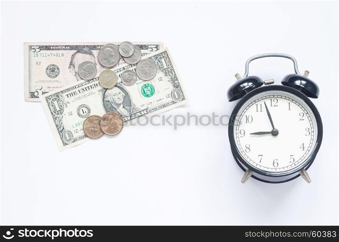 Time is money, Saving money from coins to bills, Saving money concept