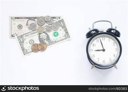 Time is money, Saving money from coins to bills, Saving money concept
