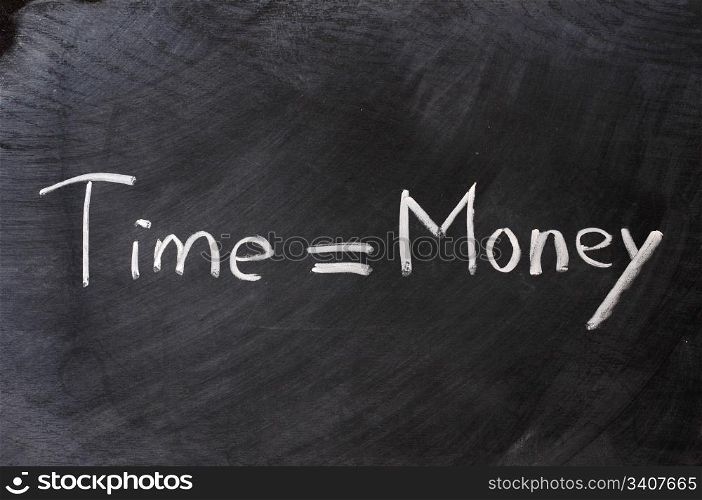Time is Money written on blackboard
