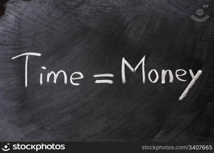 Time is Money written on blackboard