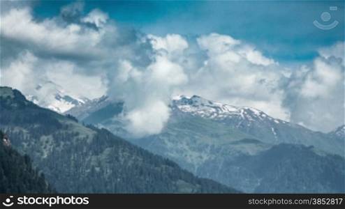 Time lapse high mountain landscape. Spiti Valley, Himachal Pradesh, India