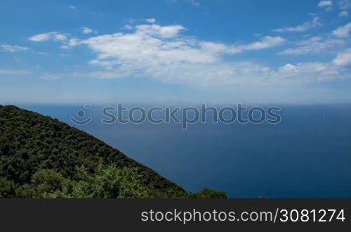 Time-lapse of clouds and yachts on the ocean in Italy, Tuscany, Piombino