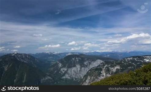 Time-lapse of clouds in the mountains in Austria, Obertraun, 5 Fingers