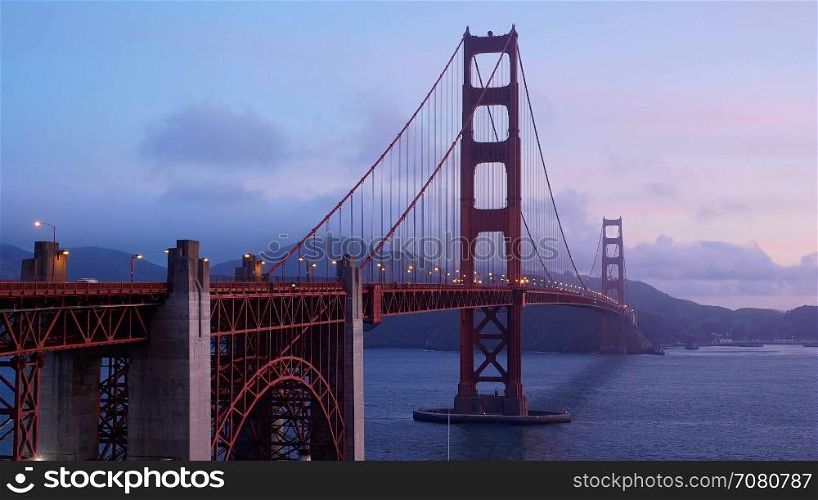 Time lapse of Golden Gate Bridge and bay