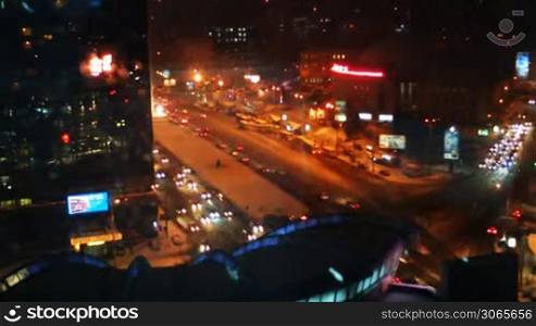 time-lapse of night traffic in Kiev, Ukraine
