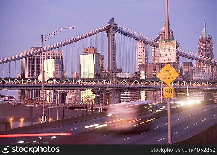 Time lapse view of New York City traffic
