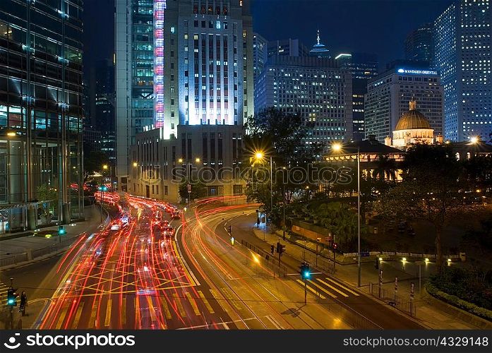 Time lapse view of urban traffic