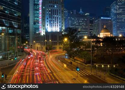 Time lapse view of urban traffic