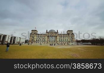 Time lapse view on the parliament building in Berlin