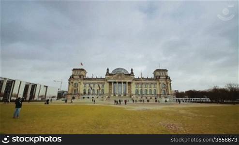 Time lapse view on the parliament building in Berlin
