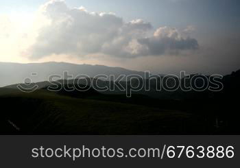 Time lapse with white clouds