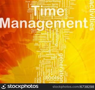 Time management background concept. Background concept wordcloud illustration of time management international