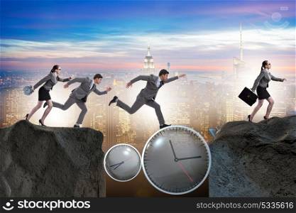 Time management concept with business people. The time management concept with business people