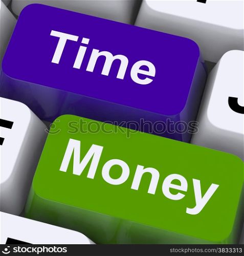 Time Money Keys Show Hours Are More Important Than Wealth. Time Money Keys Showing Hours Are More Important Than Wealth