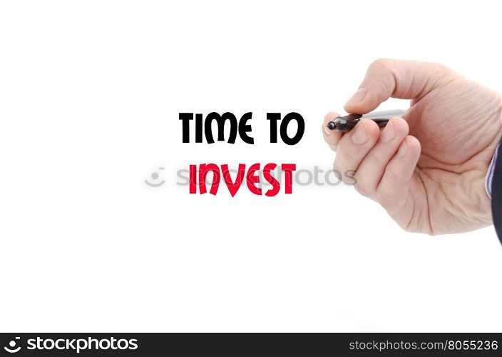 Time to invest text concept isolated over white background