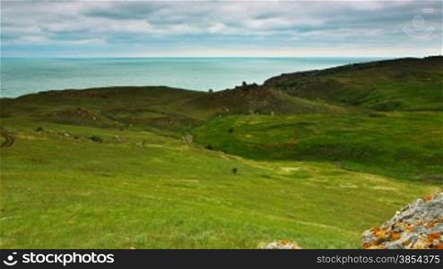 timelapse landscape generals beaches. coast of the Kerch Peninsula. Crimea, Ukraine.