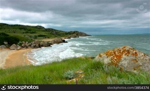 timelapse landscape generals beaches. Crimea, Ukraine.