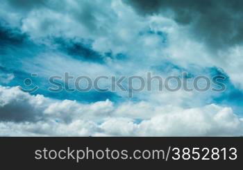 Timelapse of the blue sky moving clouds