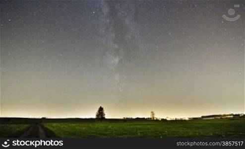 timelapse pan of the milky way