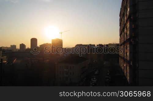timelapse sunset at city