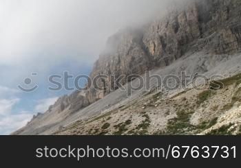 Timelapse with clouds. Dolomites, Italy.