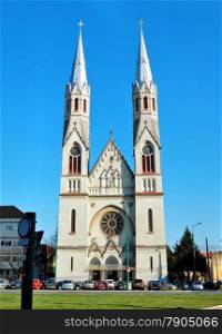 timisoara city romania balcescu church cathedral landmark architecture