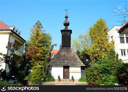 Timisoara city Romania bishopric wooden church landmark architecture