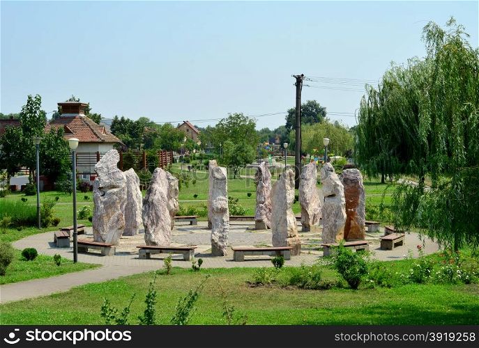 timisoara city romania park monument stonehenge like