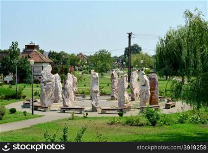 timisoara city romania park monument stonehenge like