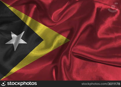 Timor Leste flag ,3D East Timor national flag 3D illustration symbol