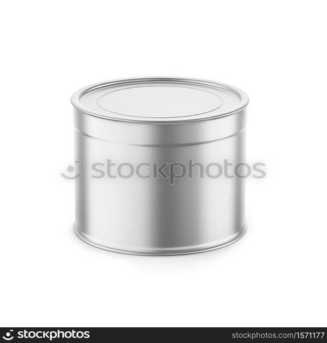 Tin Can 3D Rendering on white background