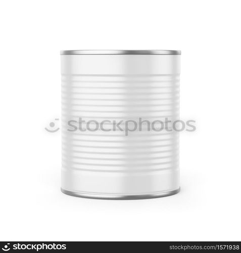 Tin Can 3D Rendering on white background