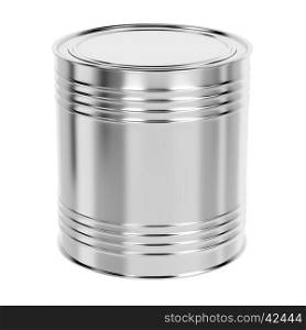 Tin can for paint or other liquids, isolated on white background